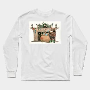 Vintage Christmas Scene Long Sleeve T-Shirt